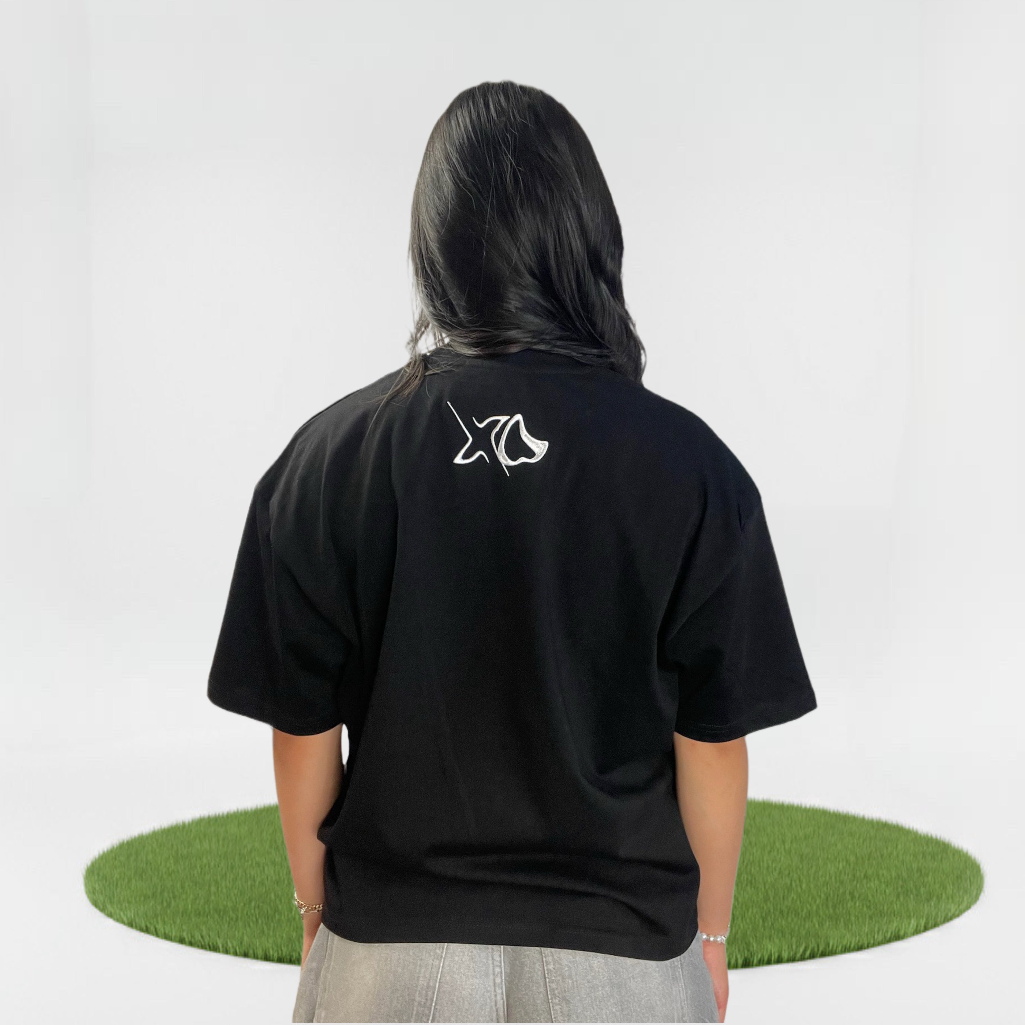 Viper cropped T-Shirt in schwarz