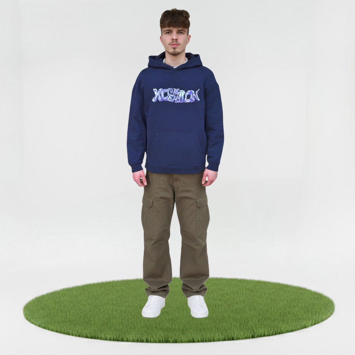 Wave One oversize Hoodie in naviblue