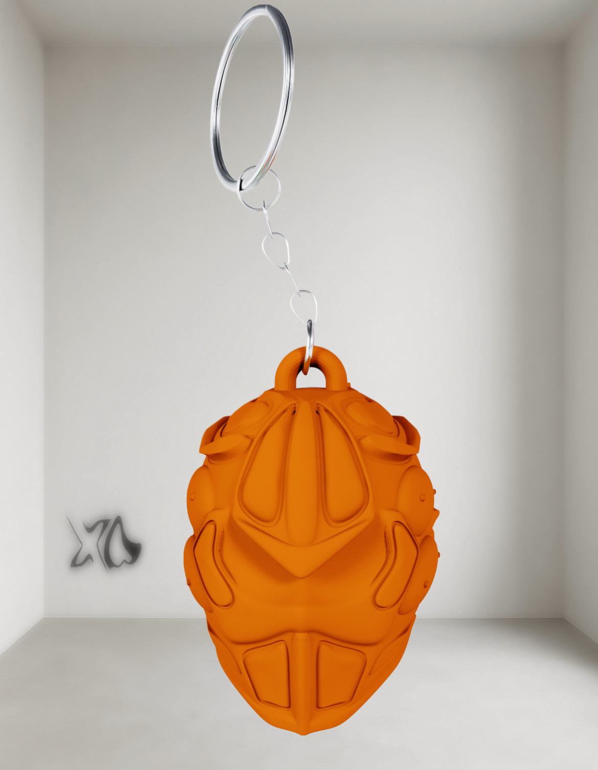 3D_gedruckter_Schlüsselanhänger_Caelis_orange