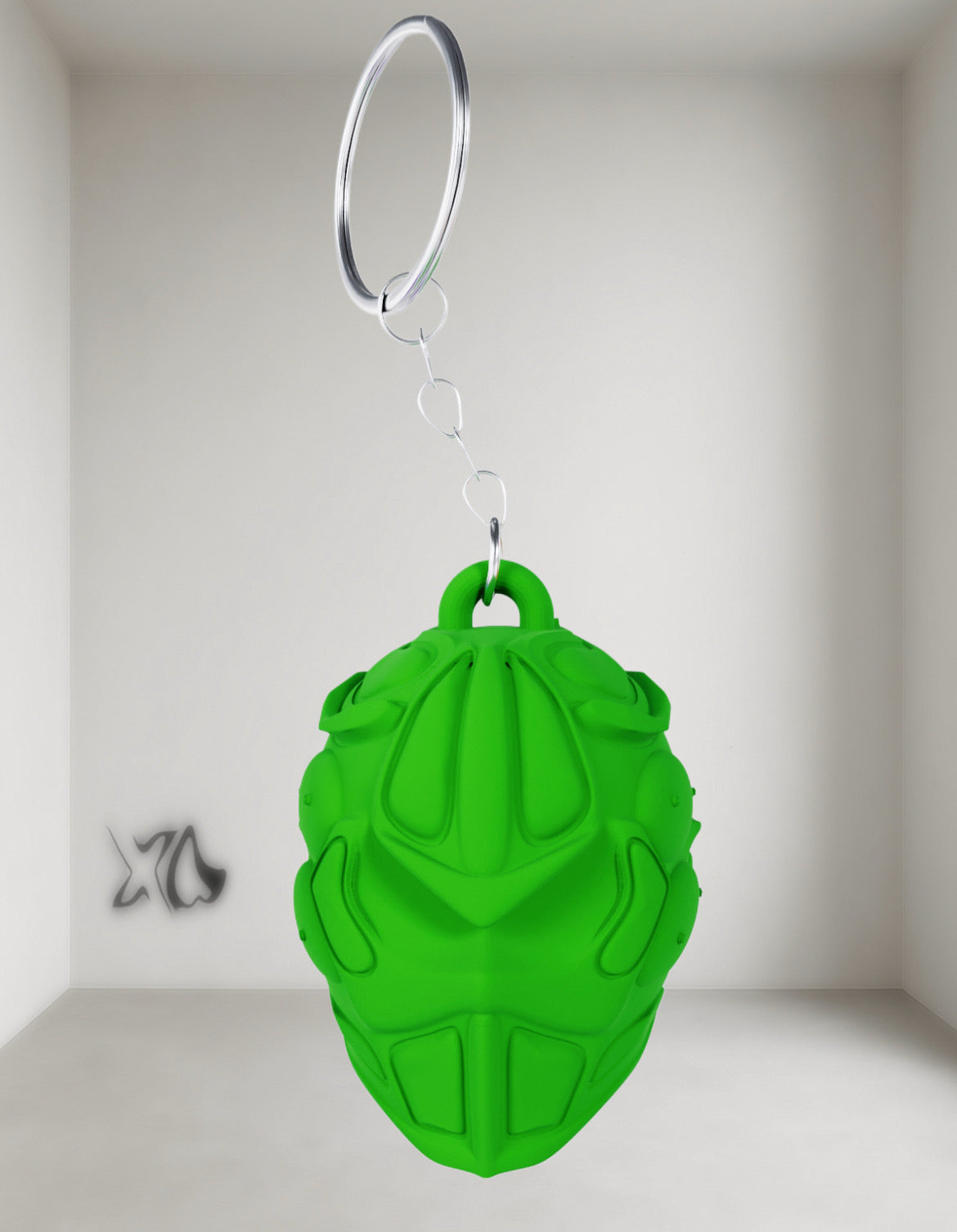 3D_gedruckter_Schlüsselanhänger_Caelis_gruen