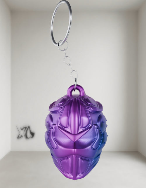 3D_gedruckter_Schlüsselanhänger_Caelis_blau_lila