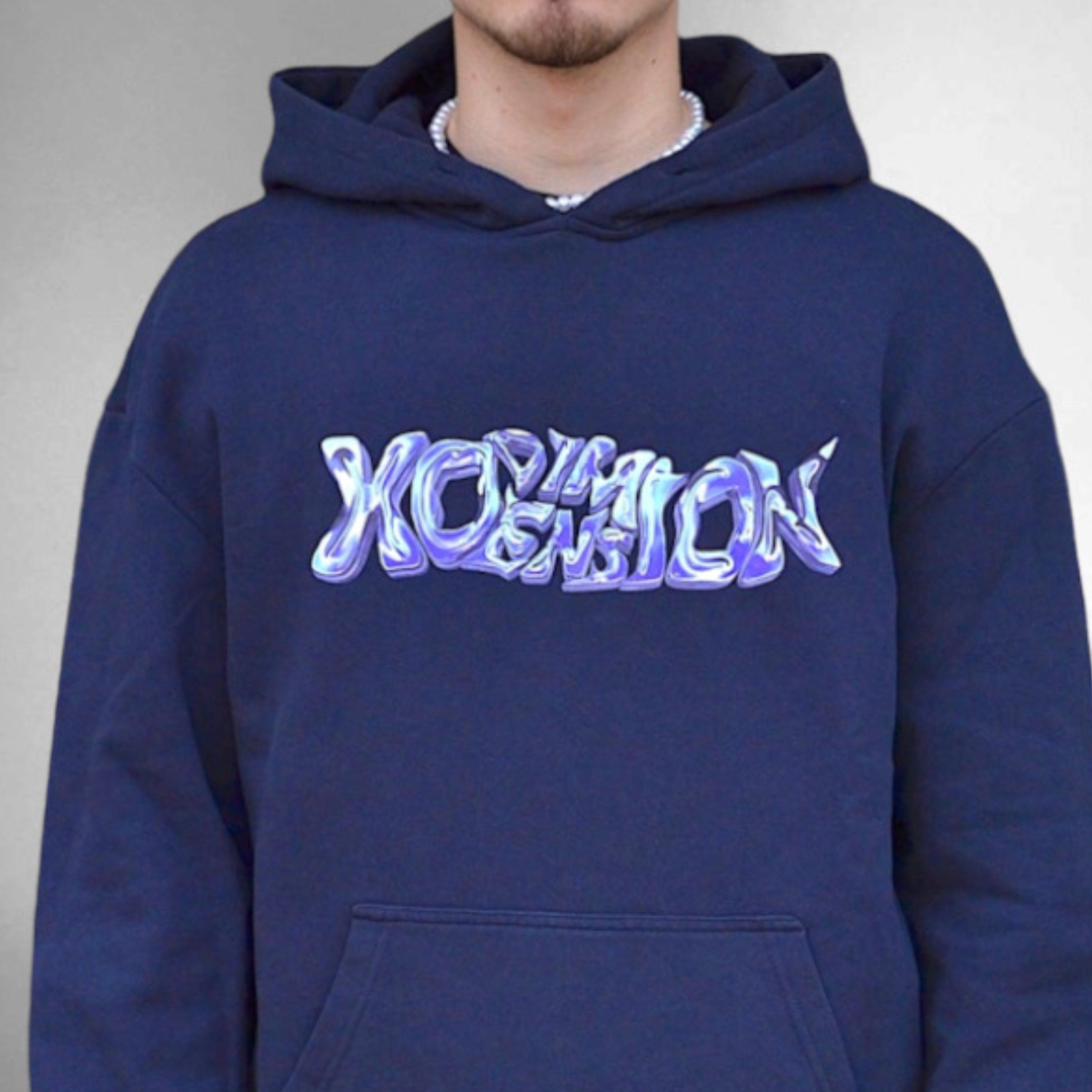 Wave One oversize Hoodie in naviblue