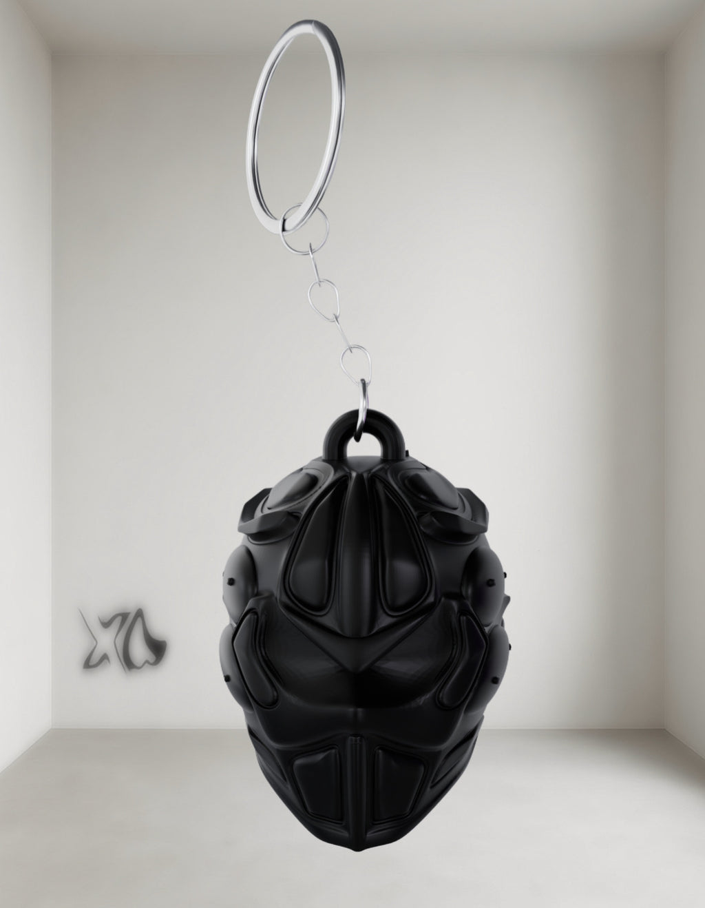 3D_gedruckter_Schlüsselanhänger_Caelis_schwarz