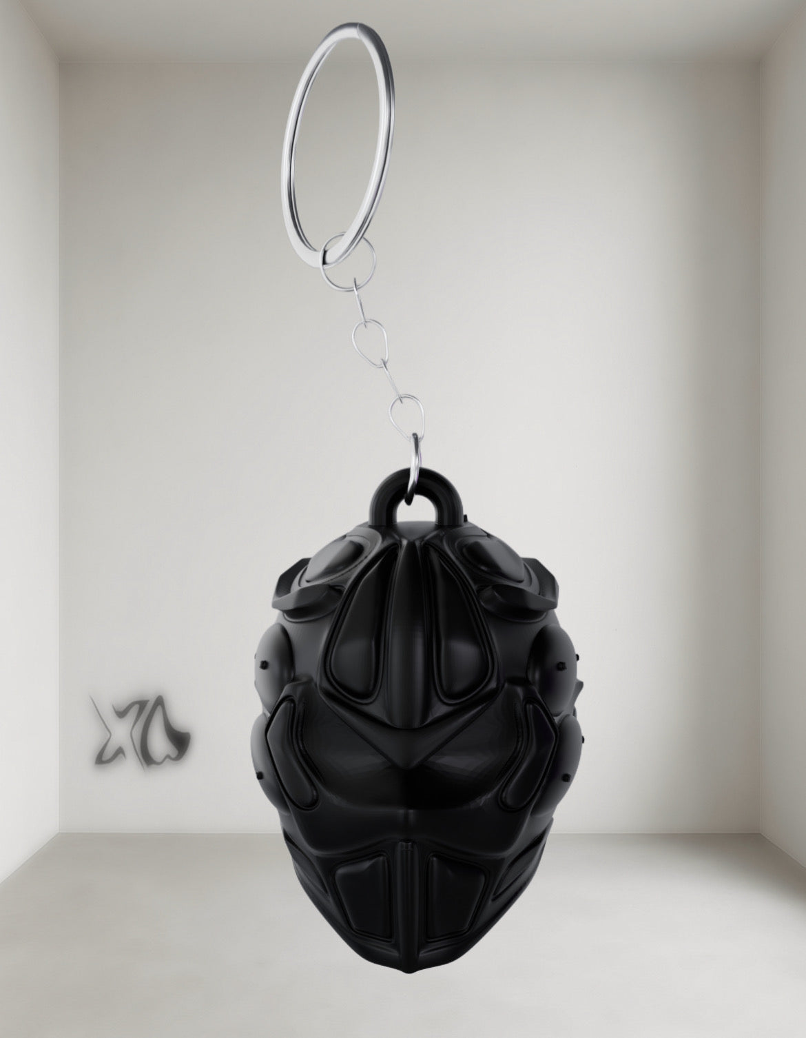 3D_gedruckter_Schlüsselanhänger_Caelis_schwarz