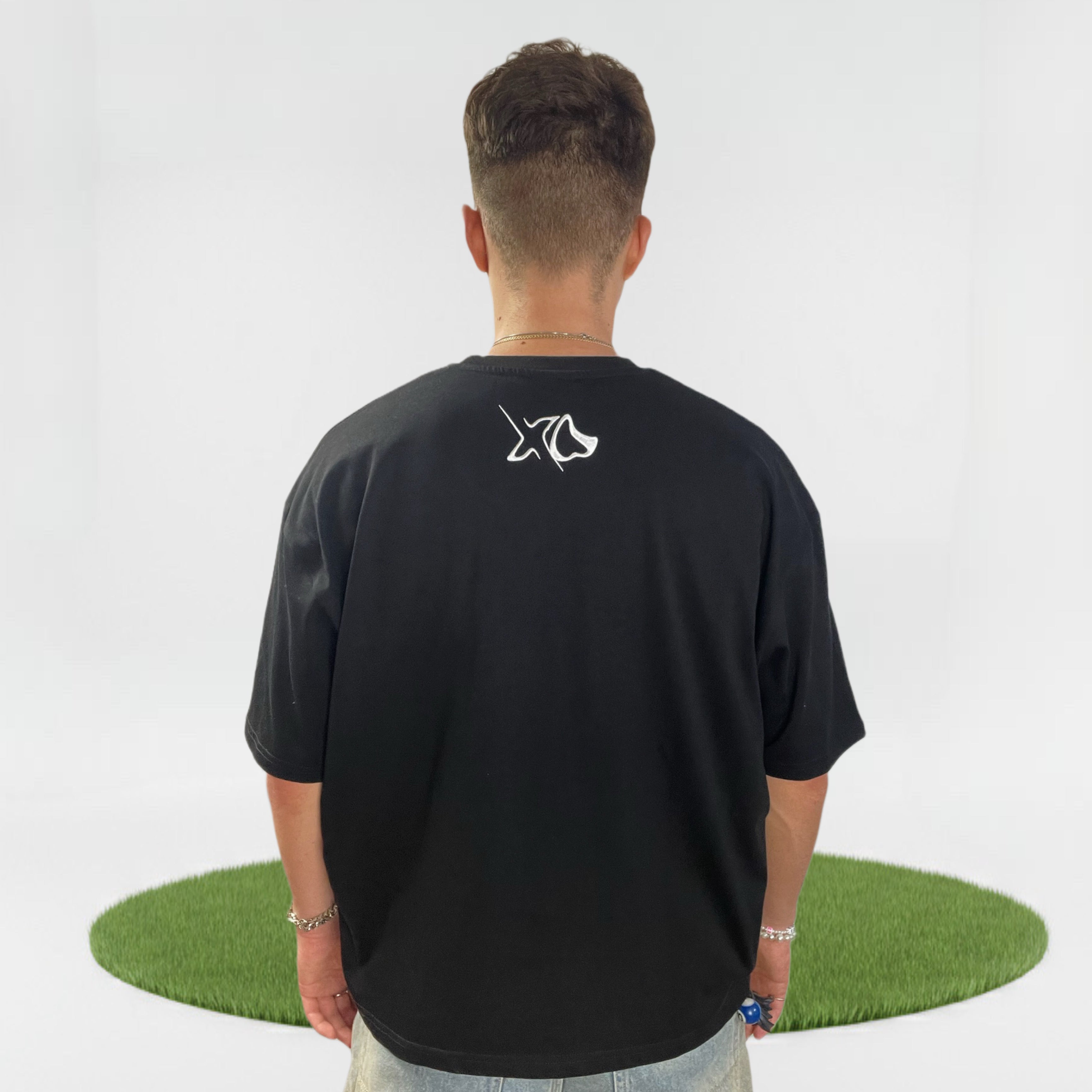 Viper cropped T-Shirt in schwarz