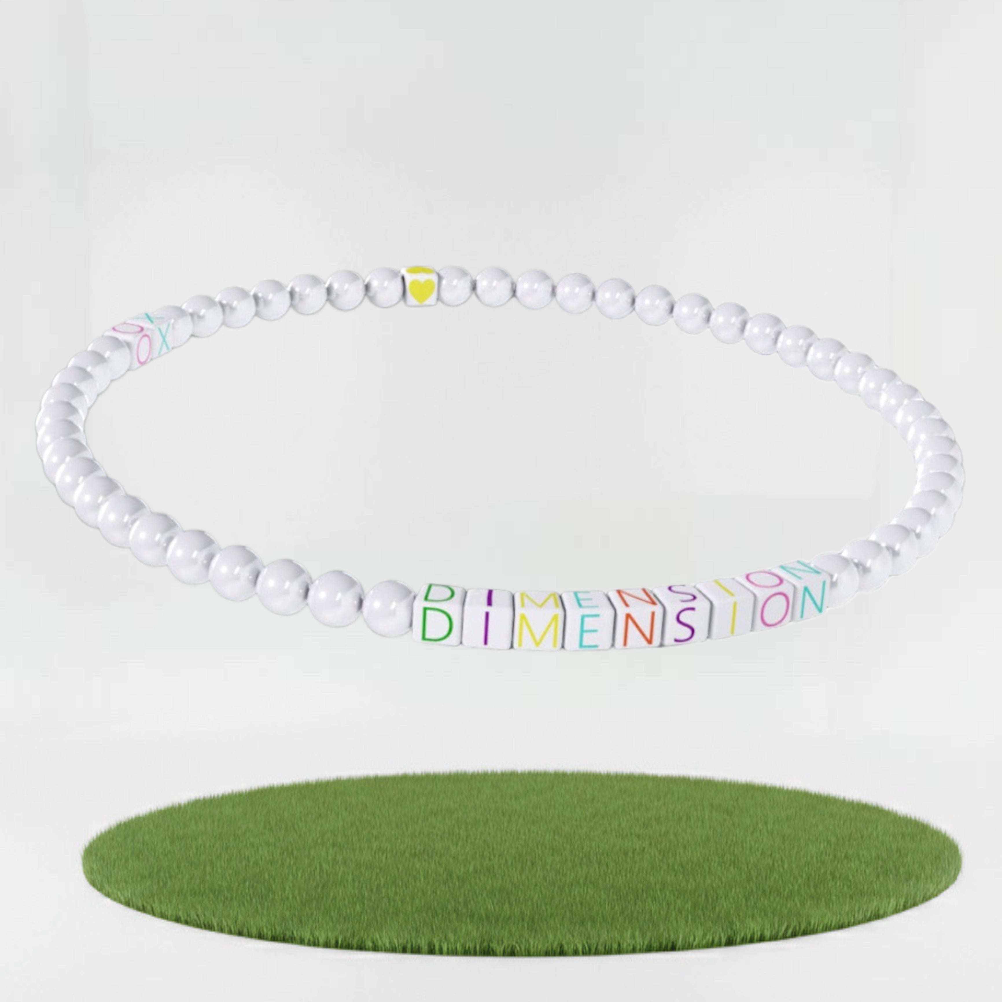 Streetwear Perlenkette in weiß